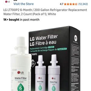 LG LT700P2 Refrigerator Water Filter 2-Pack - White